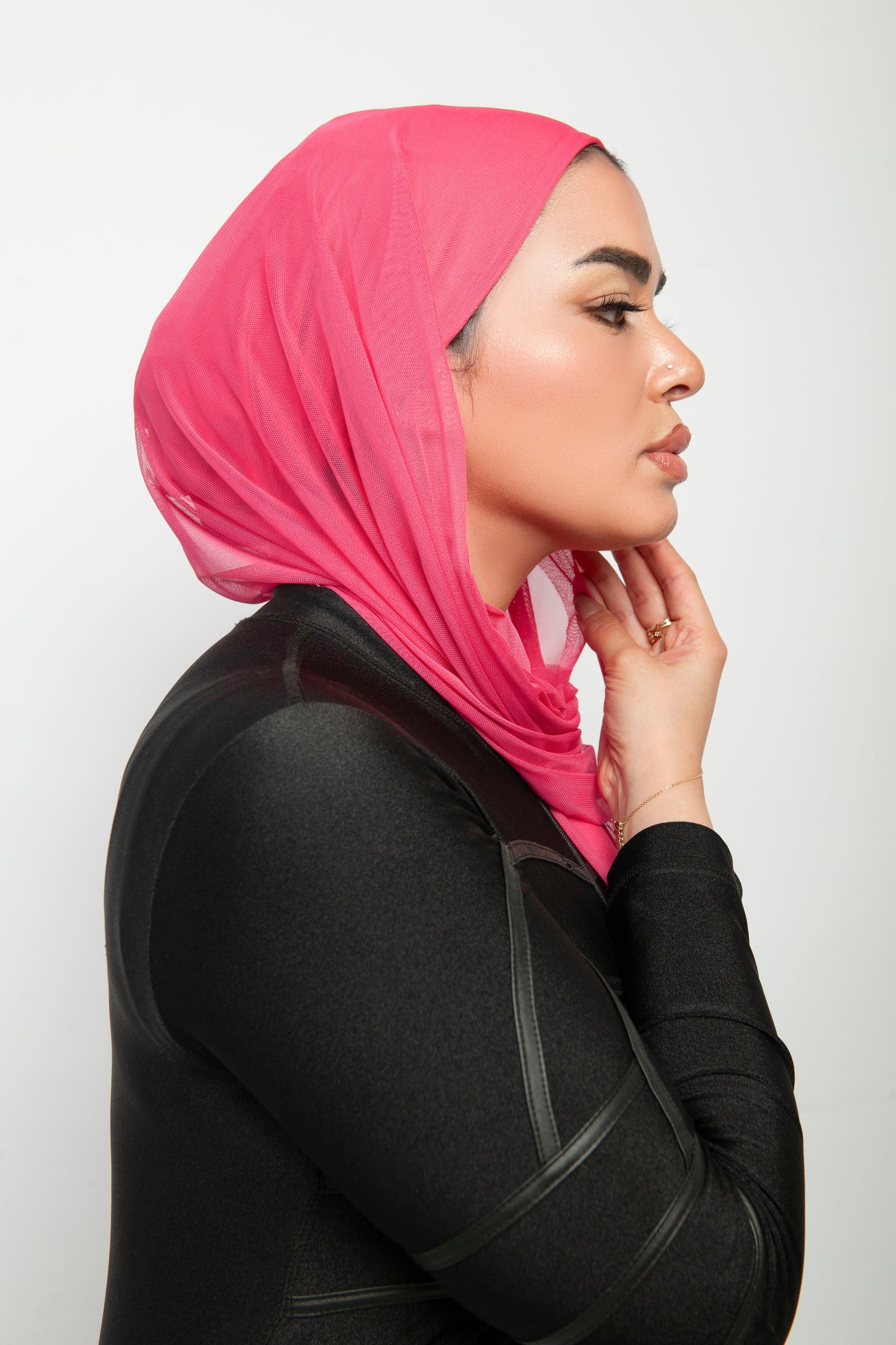 حجاب رياضي وسباحة ثابت – فوشيا
