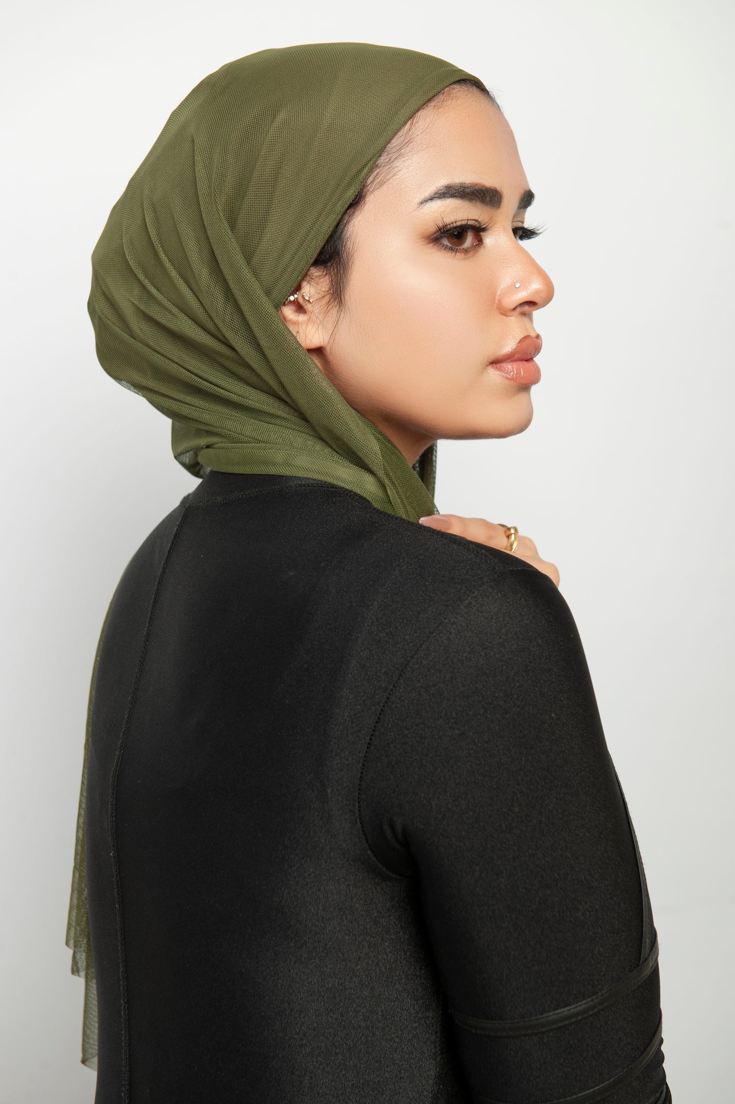 حجاب رياضي وسباحة ثابت – أخضر