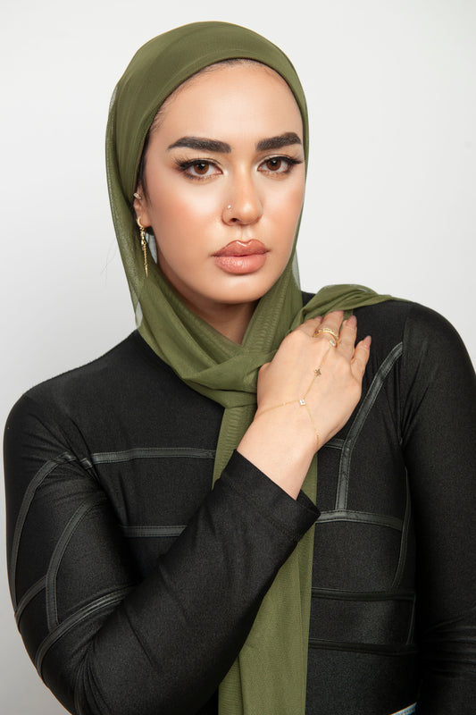 حجاب رياضي وسباحة ثابت – أخضر