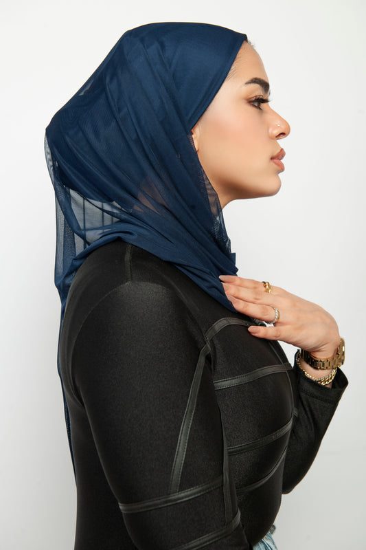 حجاب رياضي وسباحة فوري - أزرق داكن