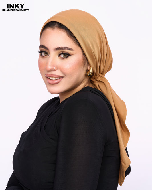 لفات رأس أنيقة مربوطة مسبقاً – بيج داكن