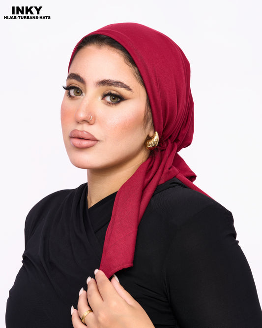 لفات رأس أنيقة مربوطة مسبقاً – أحمر