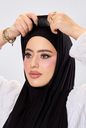 حجاب جيرسي ثابت - اسود