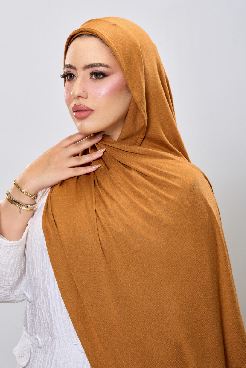 حجاب جيرسي ثابت - كراميل