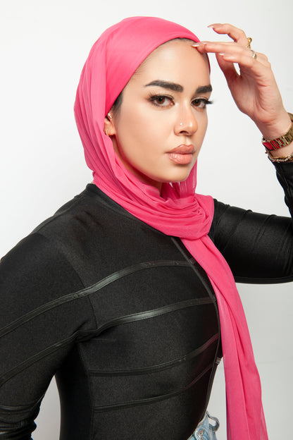 حجاب رياضي وسباحة ثابت – فوشيا