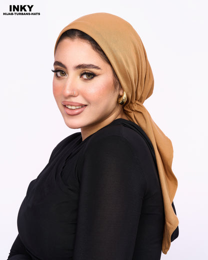 لفات رأس أنيقة مربوطة مسبقاً – بيج داكن