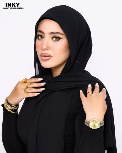 الحجاب الشيفون المغناطيسي 3 في 1 – لون أسود
