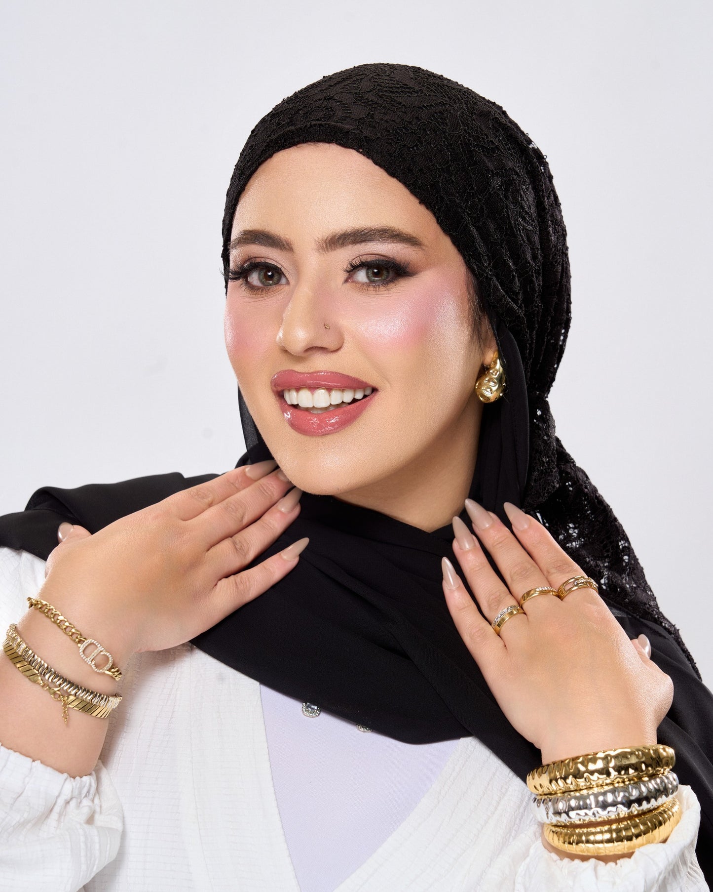 Lace Glow Magnetic Instant Hijab